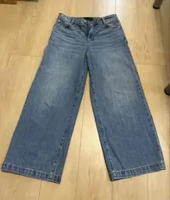 ZARA ハイウエスト ワイドレッグ デニム　クロップド