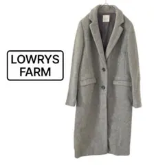 ローリーズファーム　チェスターコート　グレー　ウール混　Mサイズ シンプル