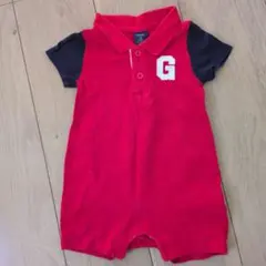 babyGap 赤ネイビー ポロシャツロンパース 3-6ヶ月
