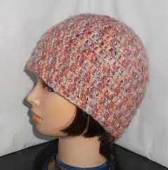 ℳ＊一点のみ出品・ビーニー・クラッシャーハット【男女兼用】ハンドメイド手編み