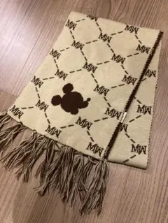 ★Disney★ミッキーマウス★マフラー★茶色★クリーニング済み