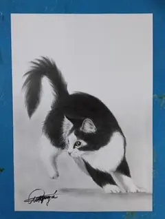写実鉛筆画 猫A3ケント - メルカリ