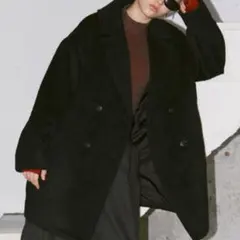 ウールブレンドシャギーコクーンPコート