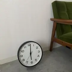 無印良品 駅の時計 スクエア 自動巻き腕時計 ブラックベルト 白黒 