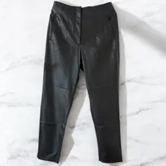 ザラ　ブラックレザーパンツ 　ハイウエスト　Мサイズ