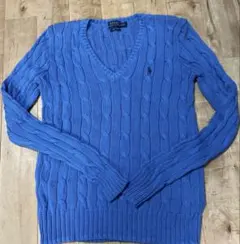 極美品POLO RALPH LAUREN ケーブル編み Vネックセーター