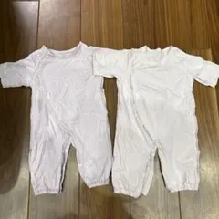 petit main 薄いピンク ロンパース 2枚セット　肌着　下着　50〜70
