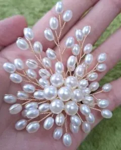 ブローチ　コサージュ　フラワーパール　B①