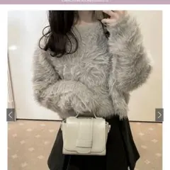 フェザーショート丈ニットトップス［an1445］GRL