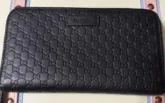 GUCCI GGパターン 黒 レザー長財布