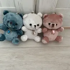 くまキーチェーン 3色セット