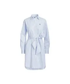 ラルフローレンストライプドベルデッドシャツドレス