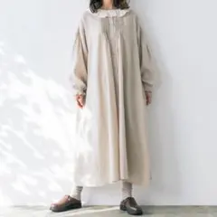 新品◇kazumi×サマンサモスモス｜フリルカラーワンピース ベージュ Sサイズ