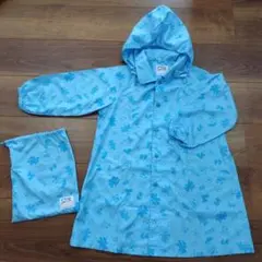 ファミリアfamiliar レインコート 水色 収納袋付き 110cm