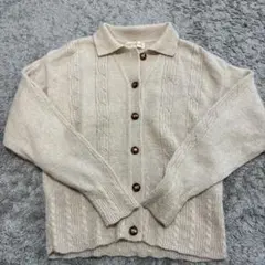 NOBLE GOLDS べっこうボタン襟付きカーディガン☆レトロ