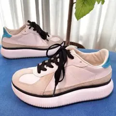 オニツカタイガー デレシティー レザー スエード ホワイト ベージュ ブルー