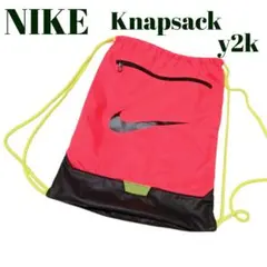 レア✨️NIKE ナイキ ナップサック 赤×蛍光イエロー y2k ネオンカラー
