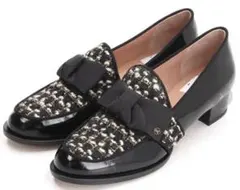 LANVIN en Bleu リボンモチーフヒールアップローファー