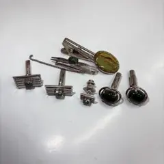 ▲タイピン　カフス　まとめ　緑石付き