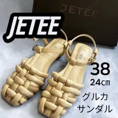 新品 JETEE グルカサンダル 編み込み ストラップ ホワイト38（24㎝）のサムネイル