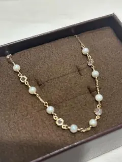 【美品】agate＊K10 パールネックレス