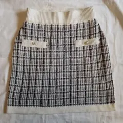 チェック柄　台形スカート M