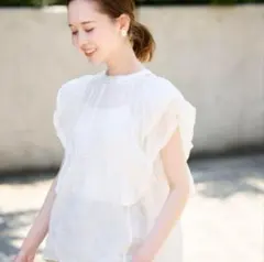 R様専用 Fitmore × YUNAコラボ！ふわふわフリンジペプラムトップス