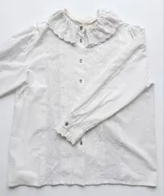 未使用parkes パークス○パンチングレース コットン 綿シャツ ブラウス 