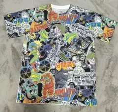 骸骨 スカル ネオンカラー 奇抜 ビッグシルエット Tシャツ スケーター 
