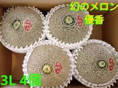 超希少・幻のメロン】茨城県産 優香（ゆうか） 特大3Lサイズ 4個 送料