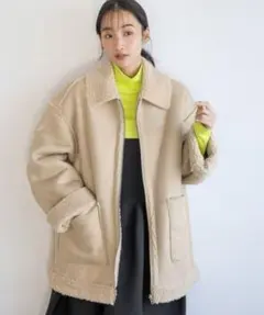 lowrys farm リバーシブルボアＺＩＰブルゾン