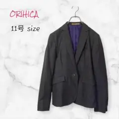ORIHICA ジャケット ブラック チェック柄 11号 ストレッチ
