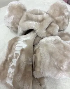ミッキー耳付きファー帽子