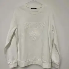 GUESS スウェット ホワイト エンボスロゴ
