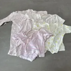 ミキハウス　綿100% ベビー肌着 4点セット 女の子　コンビ肌着　短肌着