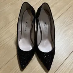 DIANA パンプス　グリッター　ブラック