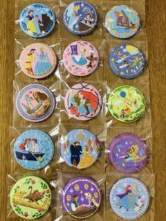 【全15種類】ディズニーキャラクターズ刺繍缶バッジ　フルコンプリートセット完売品