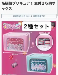 2種】名探偵プリキュア 窓付き収納ボックス 2種コンプリートセット