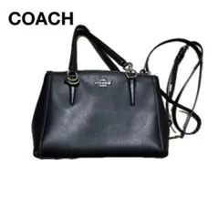 COACH（コーチ）2WAYハンドバッグ ショルダーバッグ 斜掛け レザー 黒
