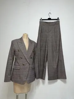 ☆BANANA REPUBLIC グレンチェック金ボタン　パンツ　セットアップ☆