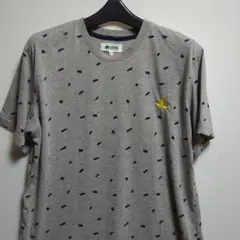 LOGOS Tシャツ グレー 総柄 刺繍ロゴ Lサイズナイトウェアーのサムネイル