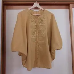 peniphas 刺繍入り五分袖チュニック