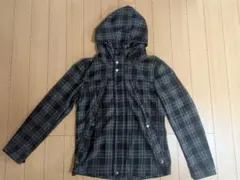 （male＆co）フード付き ブラック系チェック ジャケット
