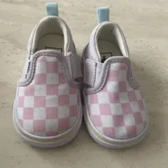 VANS ピンクチェック スリッポン　12センチ