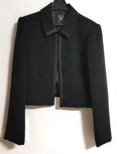 フォーマル/喪服☆襟付きショートジャケット☆黒☆11AR