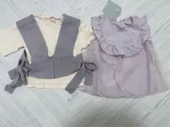 女の子用ラベンダートップスセット80 90 プティマイン ジュノ