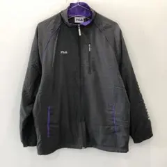 J1783 FILA ブラック/パープル ジップアップジャケット メンズ M