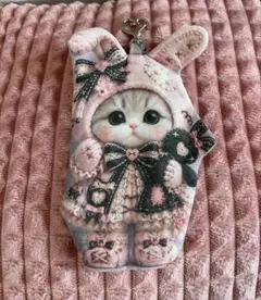 ハンドメイド 猫ちゃん(ピンク)マスコットチャーム 1点のみ - メルカリ
