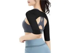 CtriLady 肩サポーター 腕サポーター 補正下着 ブラック（半袖）, M)