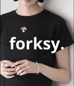 【新品】My Melody × forksy. 刺繍 メロウ半袖Tシャツ 黒のサムネイル